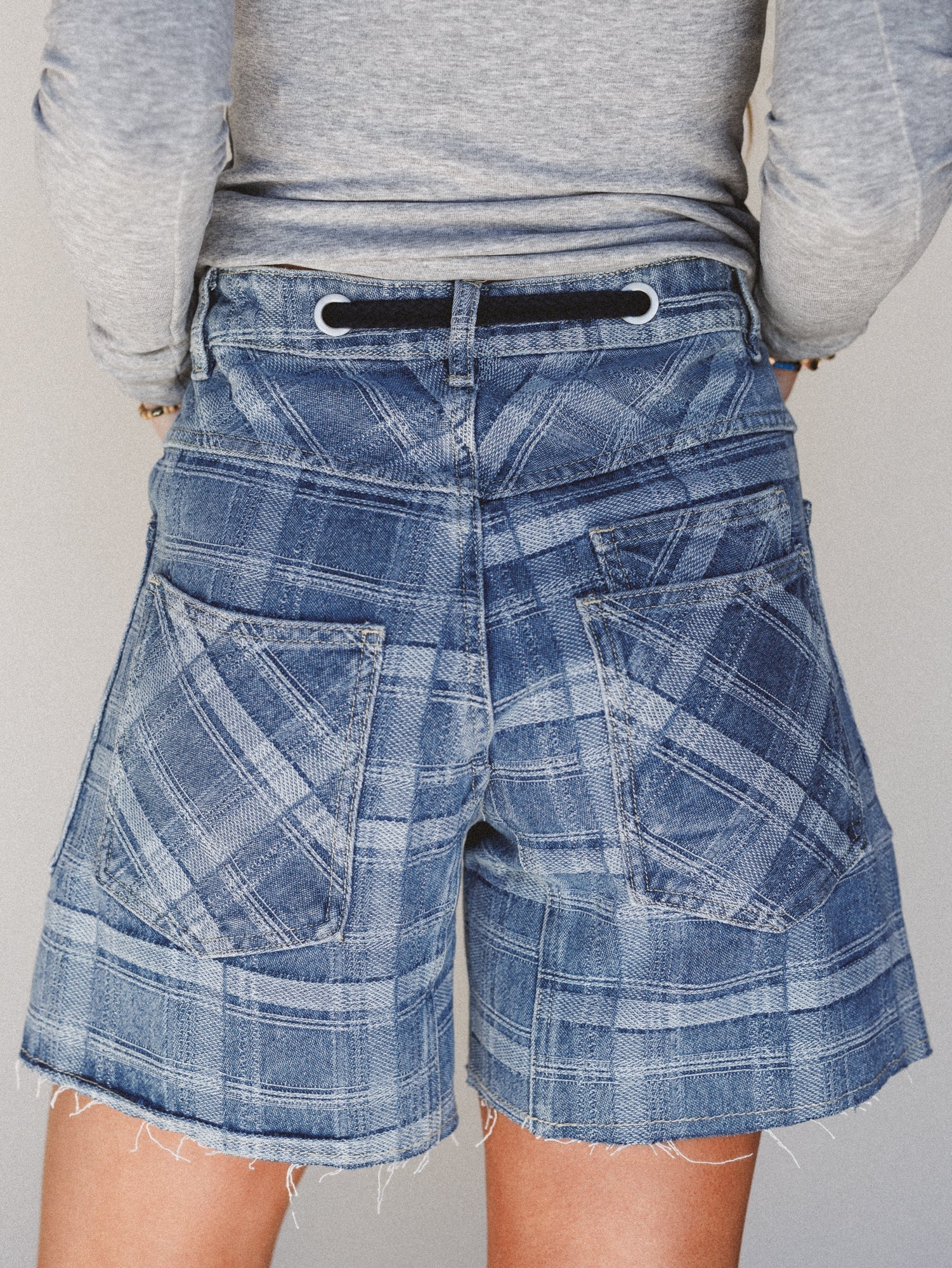 Pixie Party Shorts - Denim Plaid