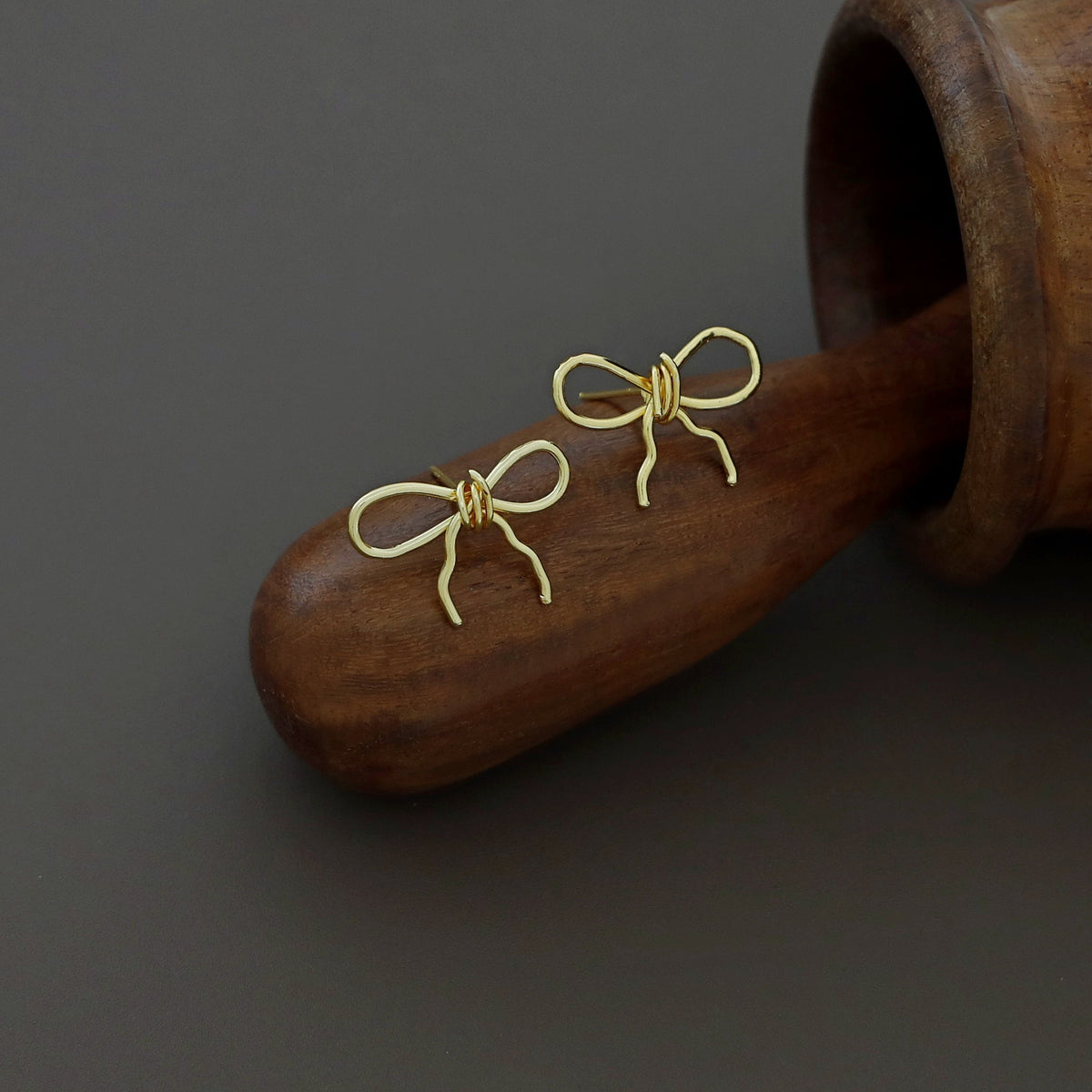 Golden Bowtie Earring