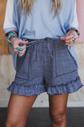 The Nest Beachline Drawstring Shorts - Denim